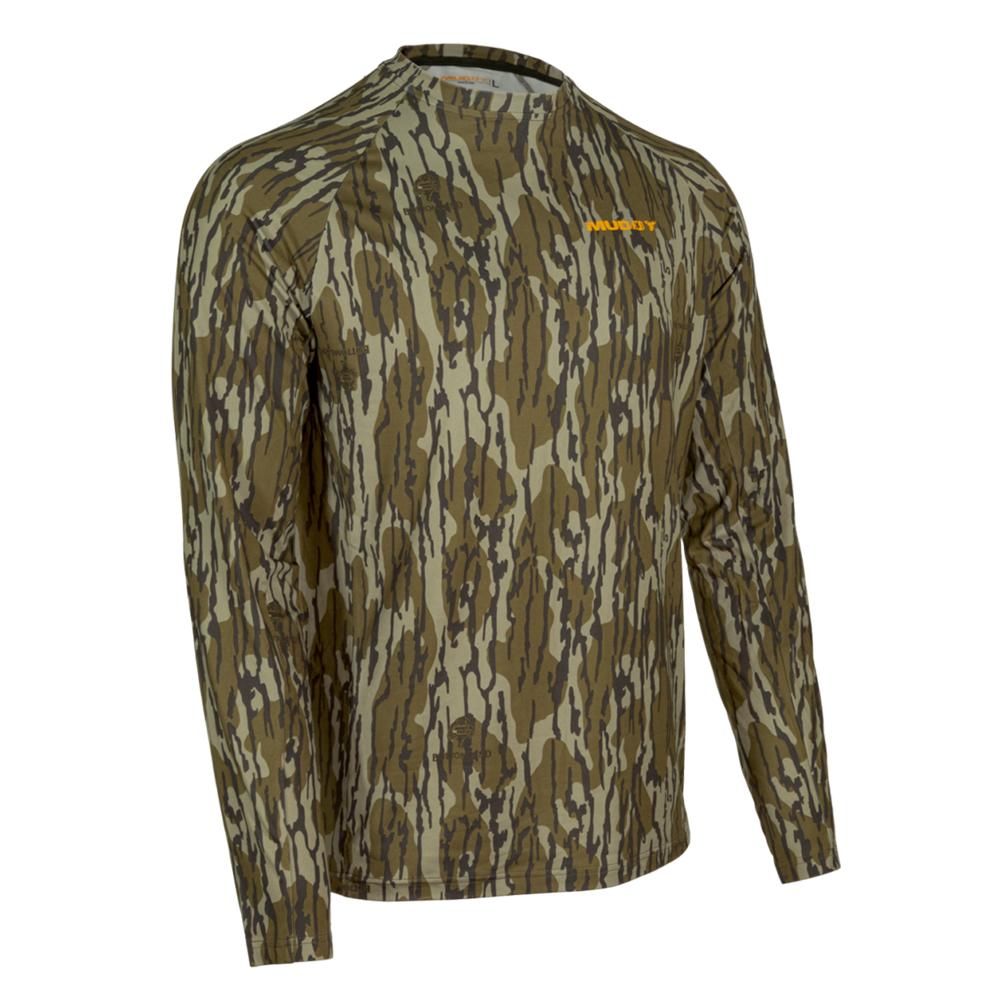Muddy Base Layer Long Sleeve Crew Top Mossy Oak Bottomland Camo XL