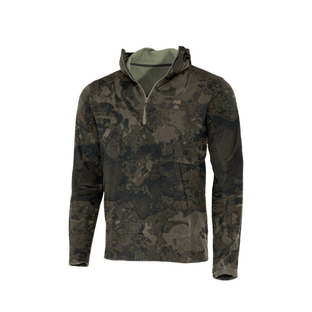 Muddy DV8 Quest Midweight Fleece Quarter Zip Hooded Sweatshirt Veil Canyon Grey XL