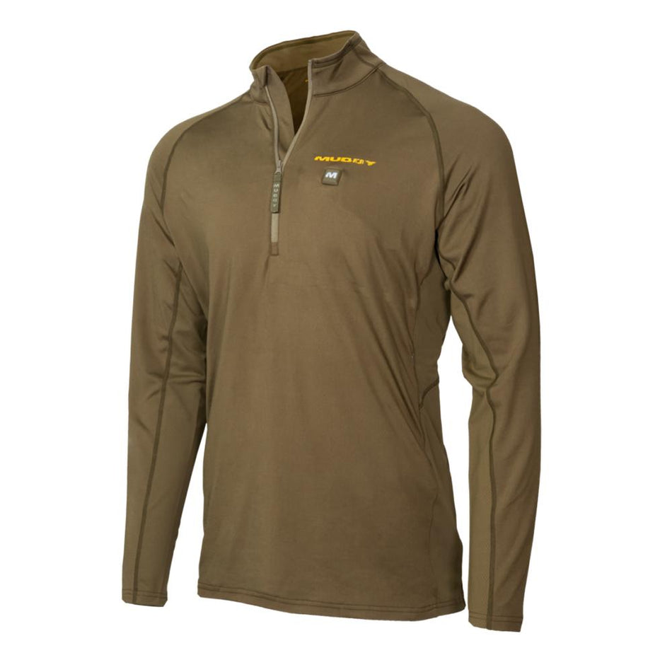 Muddy Nucleus Heated Quarter-Zip Long Sleeve Brown Clay Size 2XL
