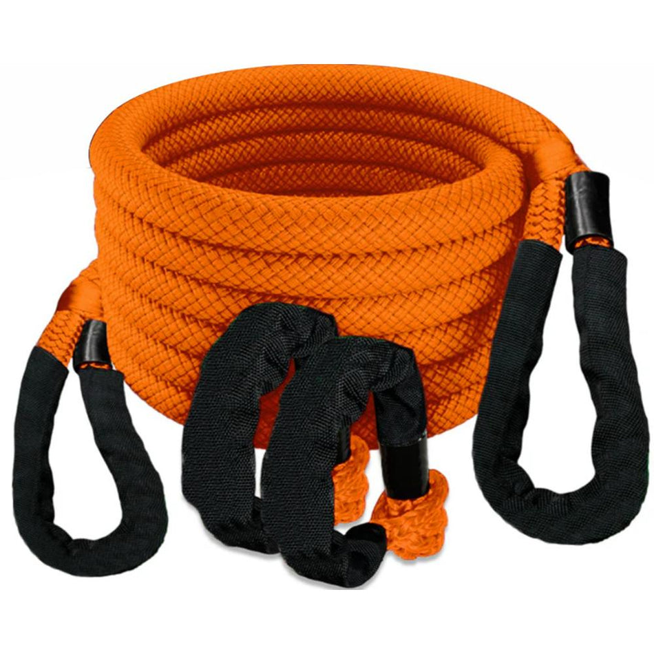 Muddy Orange Kinetic Recovery Rope Kit 7/8 In 30 Ft with Two Shackles