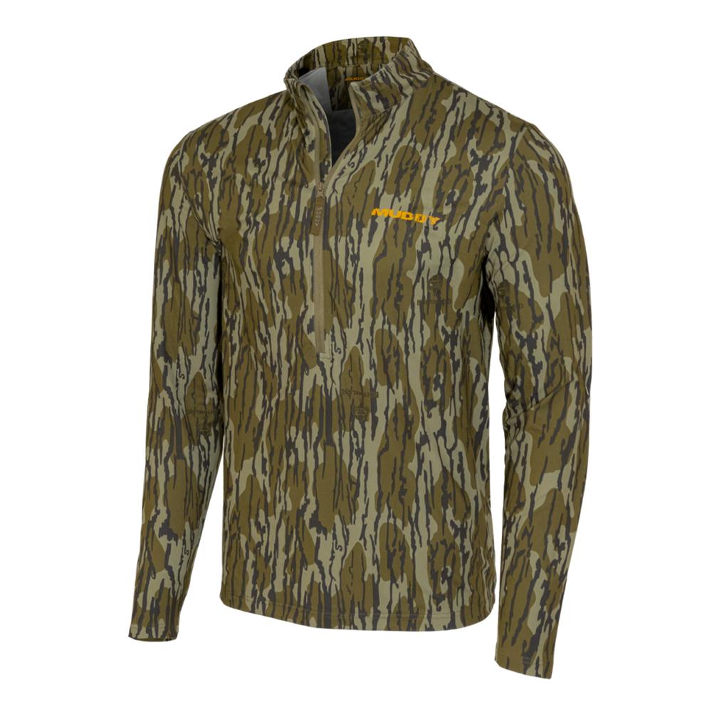 Muddy TRX Lightweight Quarter Zip Hunting Layer Long Sleeve Mossy Oak Bottomland XL