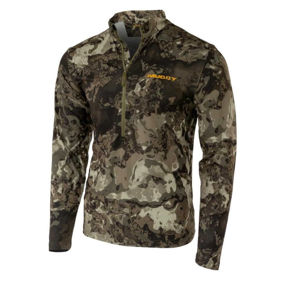 Muddy TRX Lightweight Quarter Zip Long Sleeve Shirt Grey Veil Canyon Small