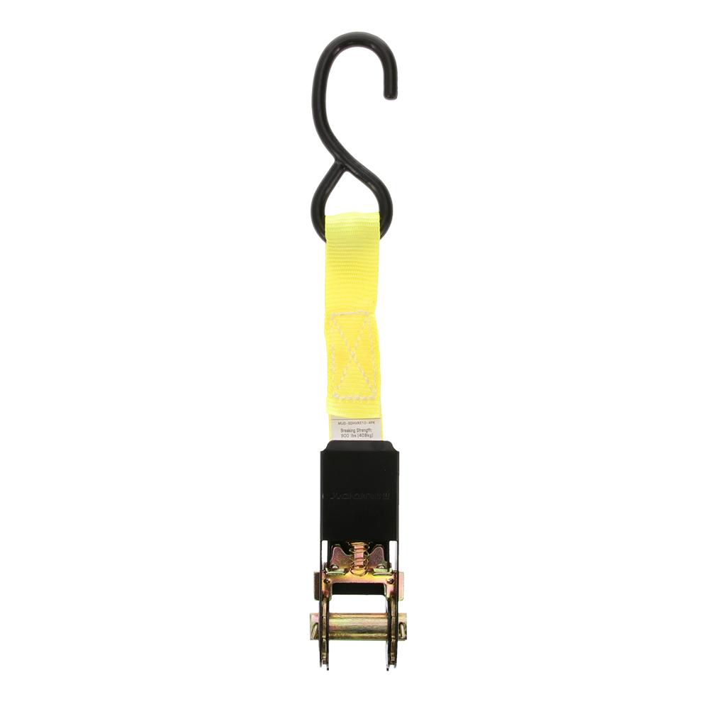 Muddy Heavy-Duty Ratchet Straps 10 ft x 1", High-Vis Yellow 4-Pack