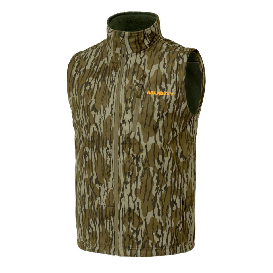Muddy TRX Silent Softshell Vest Mossy Oak Bottomland Size XL