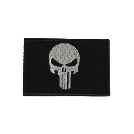 SME Punisher Stitched Morale Patch Black with Adhesive - 3x2 Inches