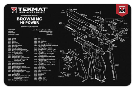 TekMat Browning Hi Power Cleaning Mat 11x17 with Padded Surface