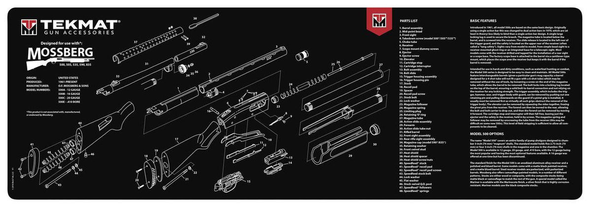 TekMat Large Mossberg Shotgun Gun Cleaning Mat 12 x 36