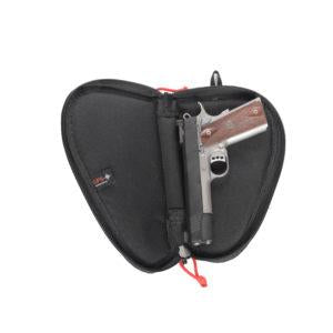 G-Outdoors Pistol Storage Case Contoured with Locking Zippers for Guns up to 5-Inch Barrel, Black