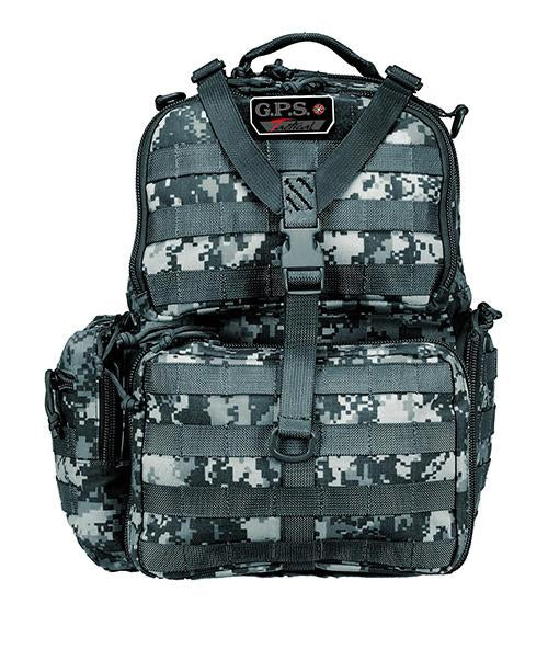 G-Outdoors MOLLE Tactical Range Backpack 3 Pistol Storage Gray Digital Pattern