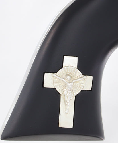 CIMARRON HOLY SMOKER 45LC FS 4.75" WHITE/SILVER CROSS BLACK