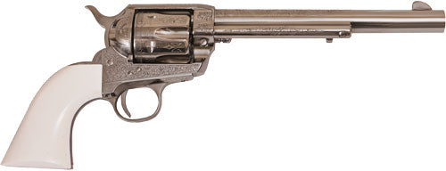 CIMARRON FRONTIER 45LC PW FS 7.5" ENGRAVED NICKEL/IVORY