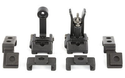Griffin Armament M2 Sight Kit, Folding Front/Rear Backup Iron Sights, Picatinny Compatible, Black