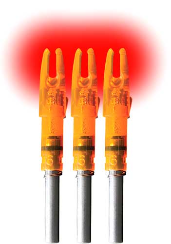 Lumenok GT-Series HD Orange Lighted Nocks Pack of 3