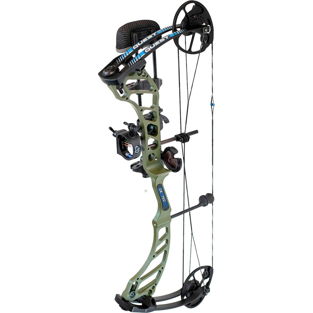 Quest Centec Compound Bow Youth Package RH 70LB 25-31" Draw Length Army Green/Black
