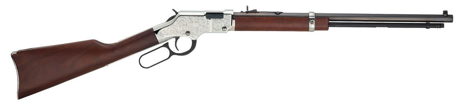 Henry H004SEM Silver Eagle Full Size 22 WMR 12+1 20.50" Blued Octagon Barrel, Nickel-Plated Steel Receiver, American Walnut Stock Right Hand