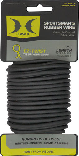 Hawk Sportsmans Rubber Wire 25ft Steel Wire with Tough Rubber Coating