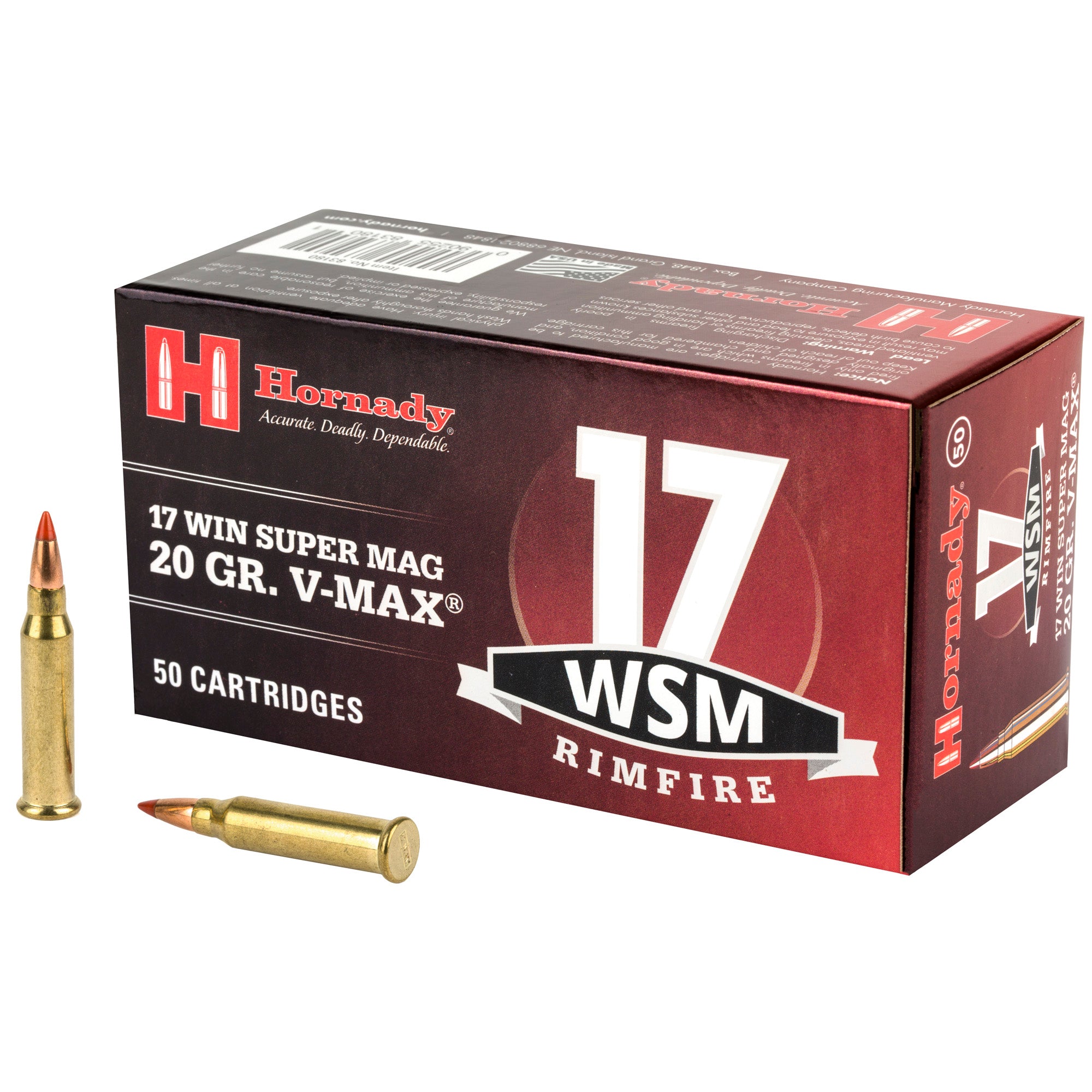 Hornady Varmint Express .17 WSM 20 grain V-Max ammunition