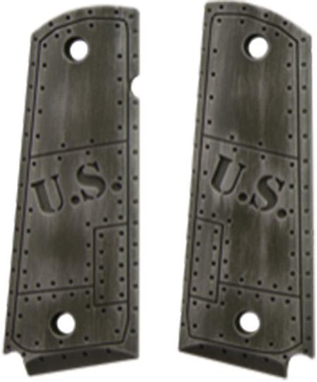 Hogue 1911 Government Model Aluminum Pistol Grip U.S. Green Distressed Hard Anodized