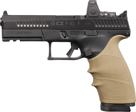 Hogue CZ P-10 Full Size 9mm Beavertail Grip Sleeve Cobblestone Texture FDE