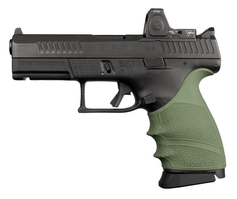 Hogue HandAll Beavertail CZ P-10 Compact 9mm Grip Sleeve OD Green