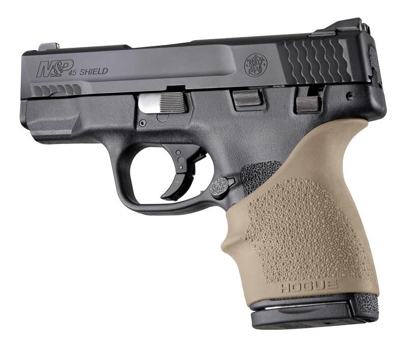 Hogue HandAll Beavertail Grip Sleeve FDE S&W Shield 45 and Kahr P9/P40
