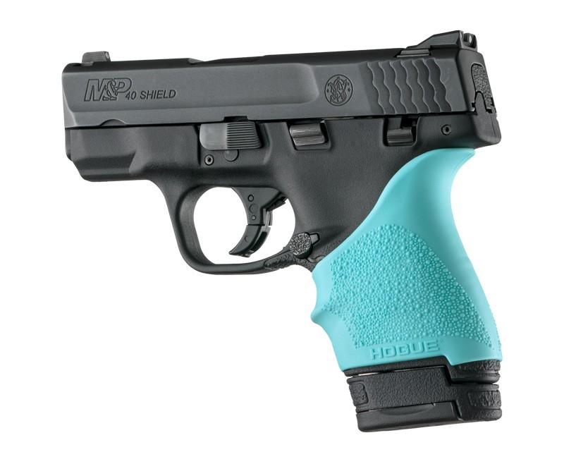 Hogue HandAll Aqua Beavertail Grip Sleeve - S&W M&P Shield and Ruger LC9