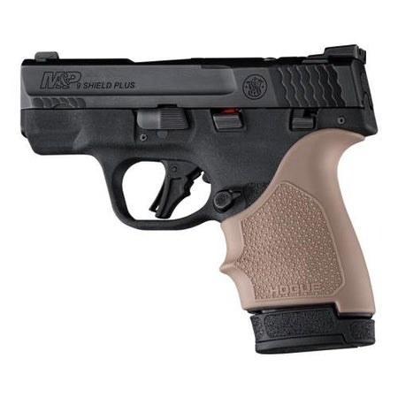 Hogue HandAll Beavertail Grip Sleeve for Smith & Wesson M&P 9 Shield Plus in FDE