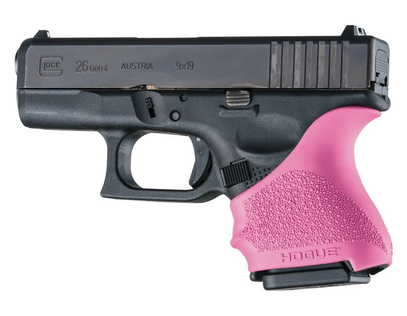 Hogue HandAll Beavertail Grip Sleeve for Glock 26 and 27 Pink Color