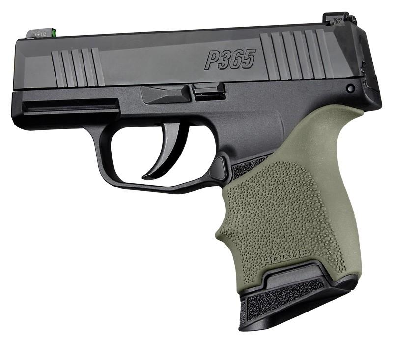 Hogue HandAll Beavertail Cobblestone Grip Sleeve Sig Sauer P365 Olive Drab Green