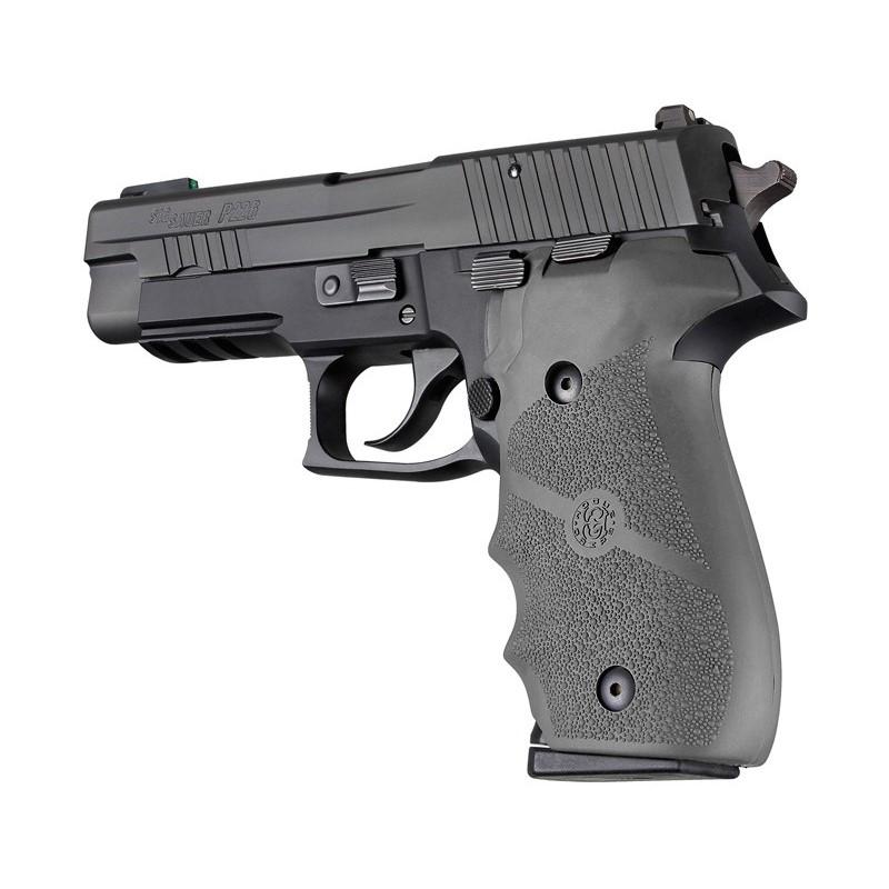 Hogue Slate Grey Overmolded Rubber Grip for Sig Sauer P226, Finger Groove Design