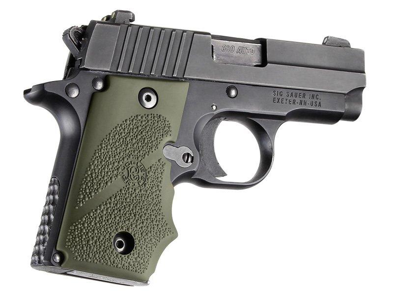 Hogue SIG Sauer P238 Synthetic Rubber Grip with Finger Grooves OD Green