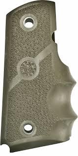 Hogue Rubber Officer Model 1911 Grip OD Green with Finger Grooves
