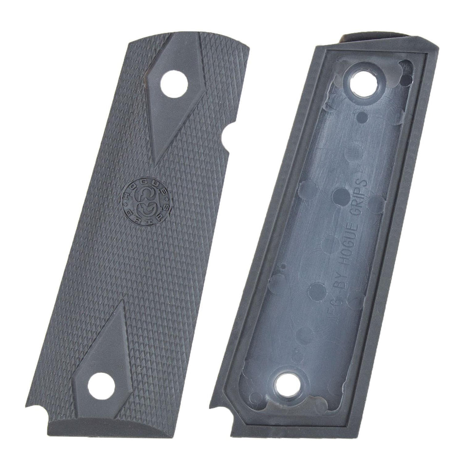 Hogue Pewter Checkered Rubber Grip Panels for Colt Government 1911 .45