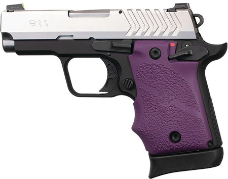 Hogue Springfield 911 9mm Cobblestone Rubber Grip - Purple Ambi Safety