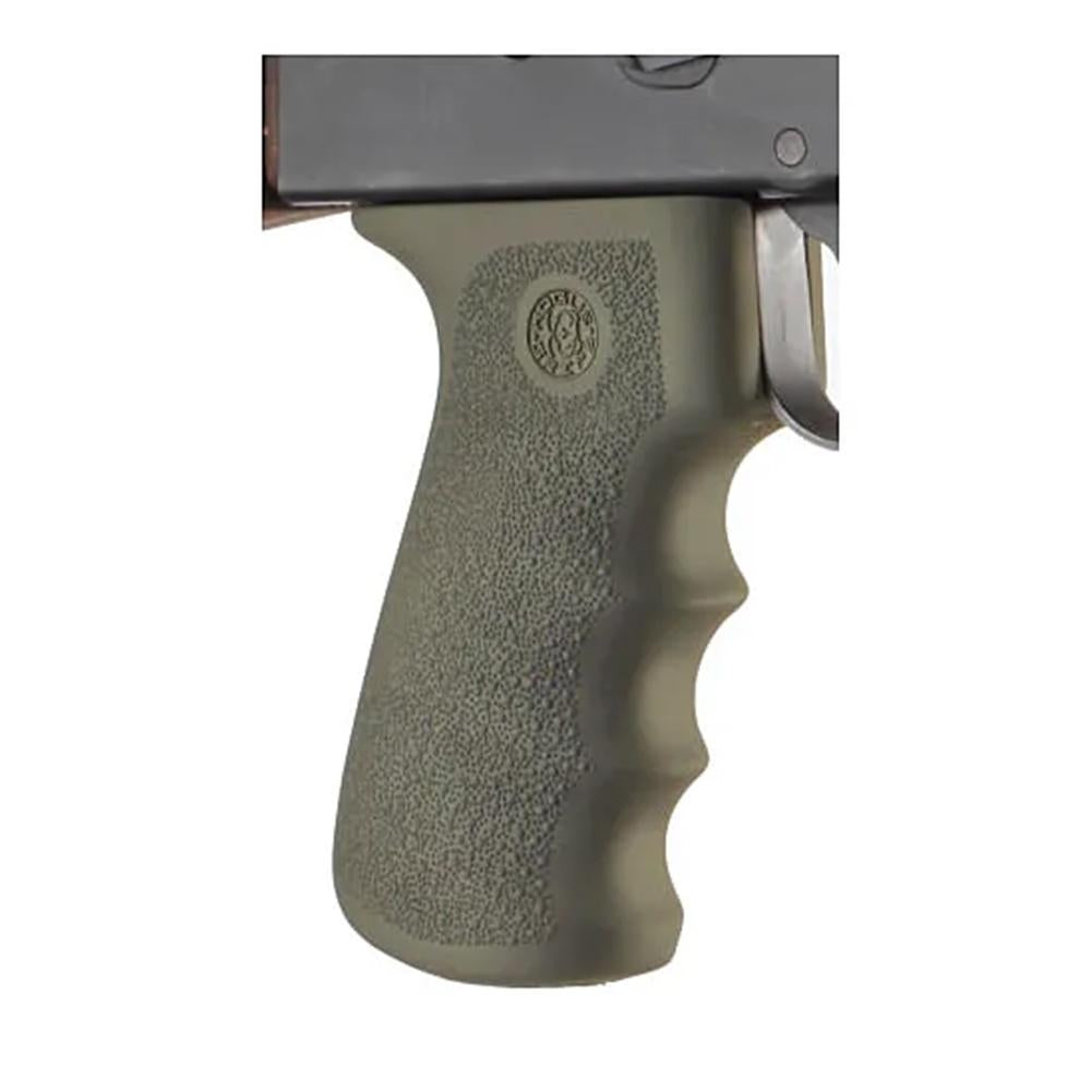 Hogue OverMolded AK-47 Rubber Pistol Grip with Finger Grooves, OD Green
