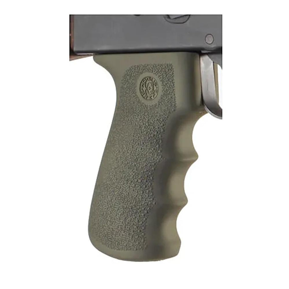 Hogue OverMolded AK-47 Rubber Pistol Grip with Finger Grooves, OD Green