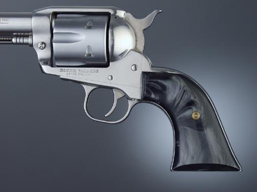 Hogue Black Pearl Polymer Cowboy Grip Panels - Ruger Blackhawk/Vaquero