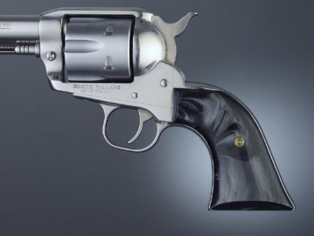 Hogue Black Pearl Polymer Cowboy Grip Panels - Ruger Blackhawk/Vaquero