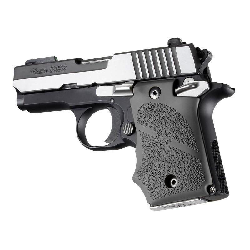 Hogue SIG Sauer P938 OverMolded Ambidextrous Safety Rubber Grip Slate Grey