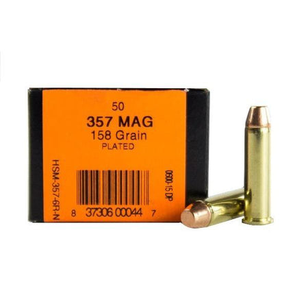HSM  .357 Magnum 158 grain Flat Point ammunition