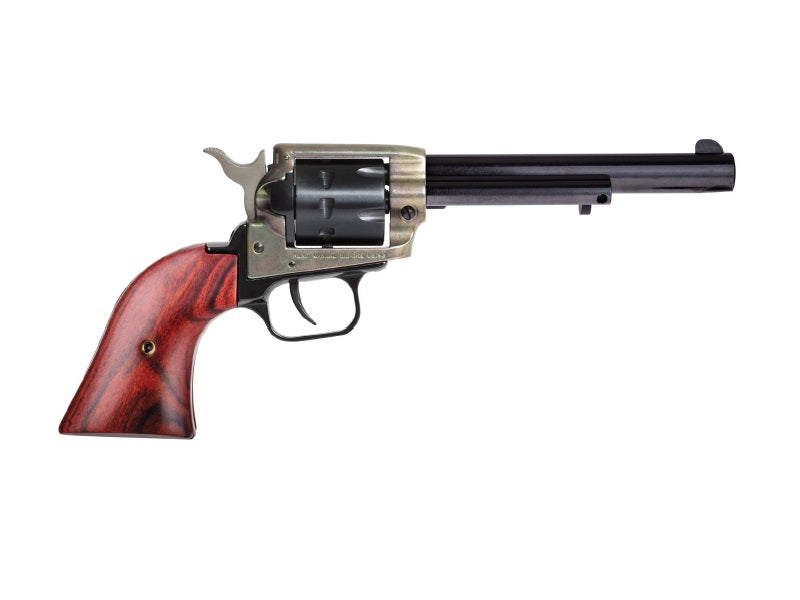 Heritage Mfg RR22999CH6 Rough Rider 22 LR 9 Shot, 6.50" Black Steel Barrel, Simulated Case Hardened Zinc Alloy Frame, Black Cylinder, Cocobolo Grip, Hammer/Thumb Safety, Exposed Hammer