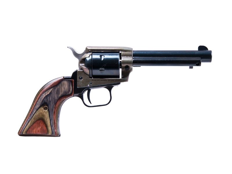 Heritage Mfg RR22MCH4 Rough Rider 22 LR/22 WMR 6 Shot, 4.75" Black Steel Barrel & Cylinder Simulated Case Hardened Zinc Alloy Frame, Camo Laminate Grip, Hammer/Thumb Safety, Exposed Hammer