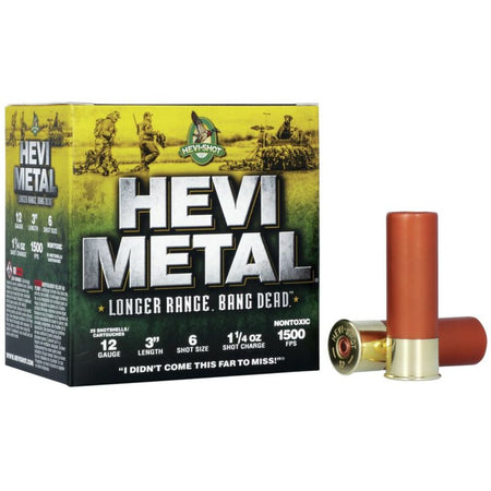 HEVI-Shot HS38006 HEVI-Metal Longer Range 12 Gauge 3 1-1/4oz #6 1500 fps