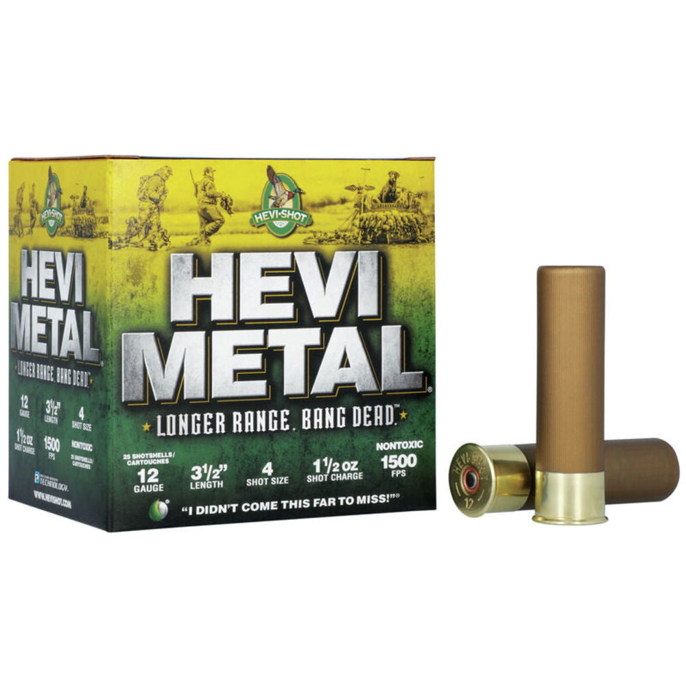 HEVI-Shot HS38504 HEVI-Metal Longer Range 12 Gauge 3-1/2 1-1/2oz #4 1500 fps