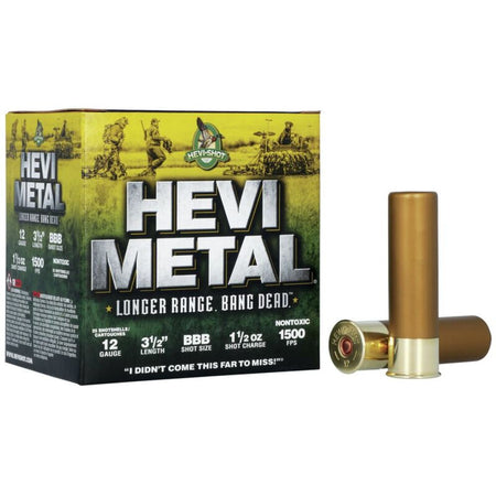 HEVI-Shot HS38508 HEVI-Metal Longer Range 12 Gauge 3-1/2 1-1/2oz #BBB 1500 fps
