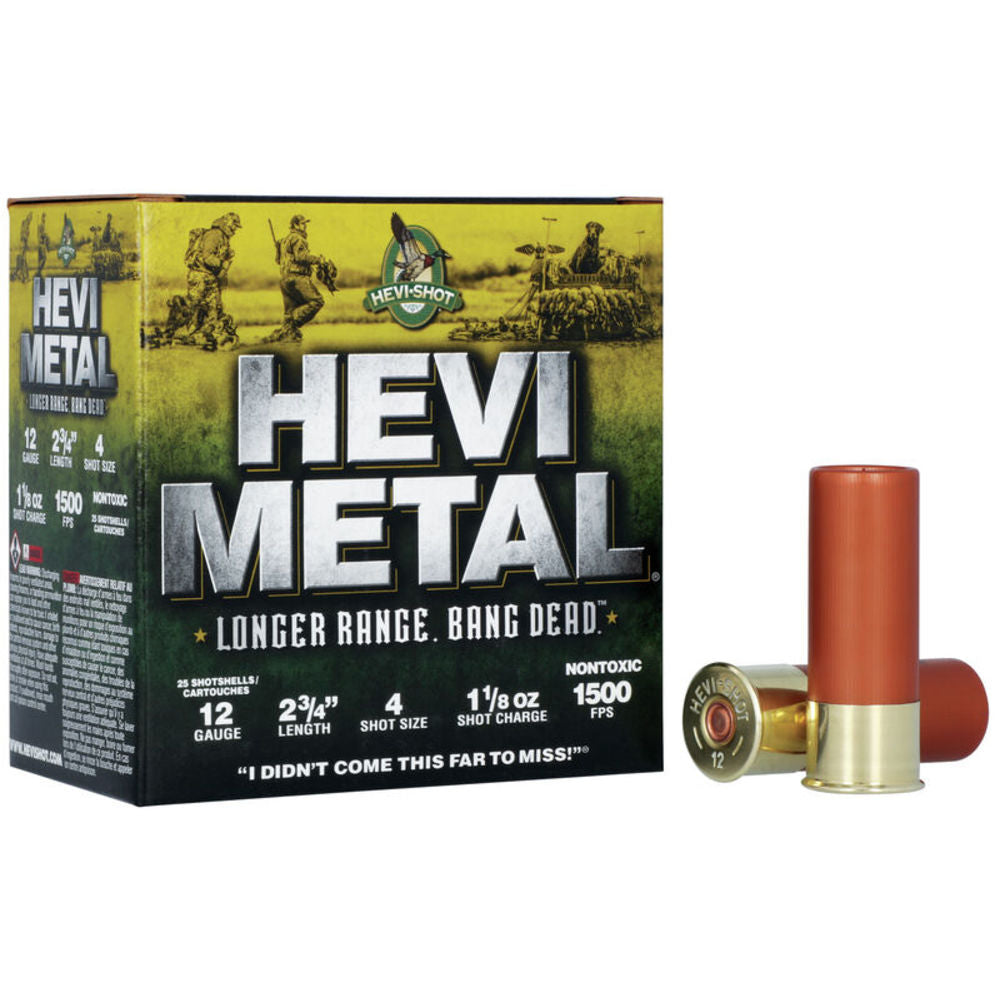 HEVI-Shot HS38704 HEVI-Metal Longer Range 12 Gauge 2-3/4 1-1/8oz #4 1500 fps