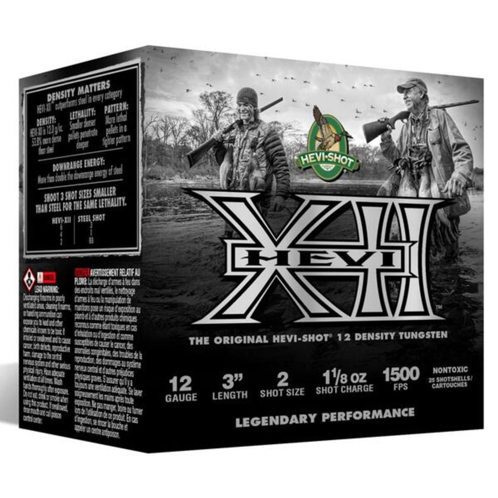 HEVI-Shot HS51302 HEVI-XII Waterfowl 12 Gauge 3 1-1/8oz #2 1500 fps