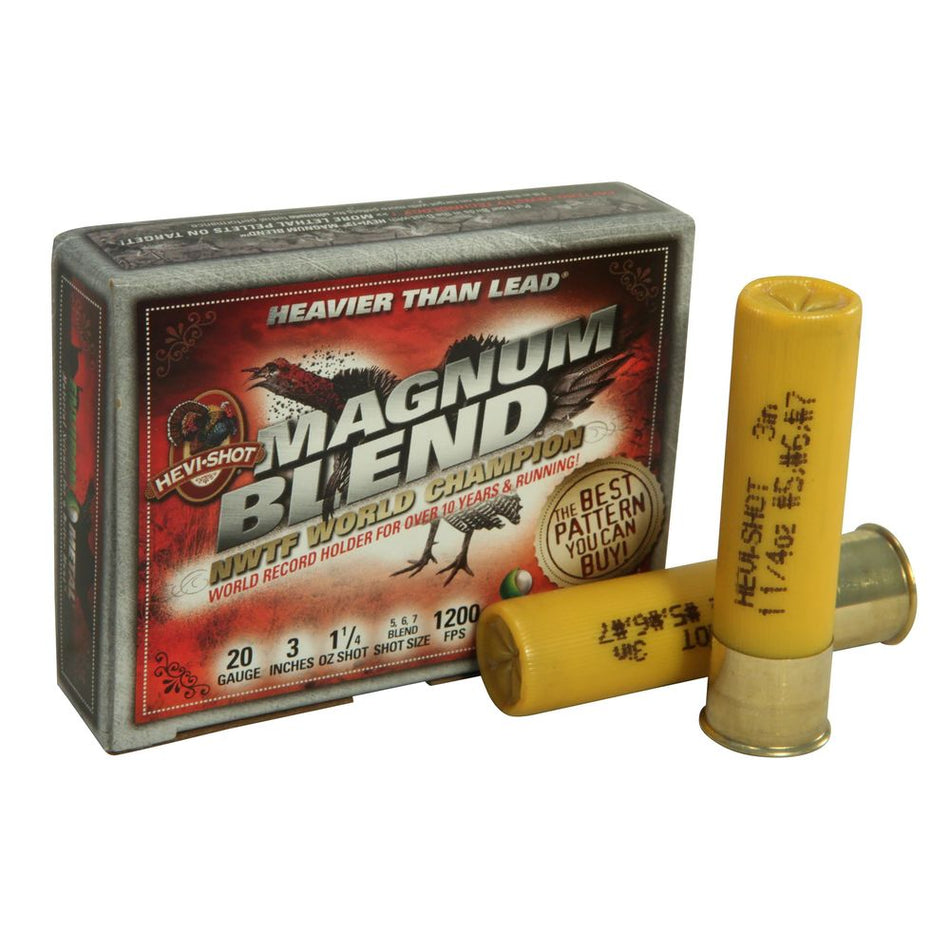 HEVI-Shot HS00567 Magnum Blend Turkey 20 Gauge 3 1-1/4oz #5/6/7 1200 fps