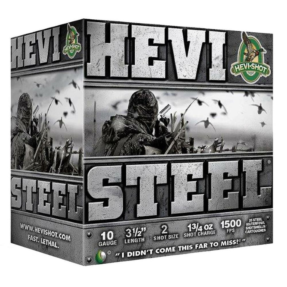 HEVI-Shot HEVI-Steel Shotgun Ammo 10 Gauge 3.5 in 1-3/4 oz #2