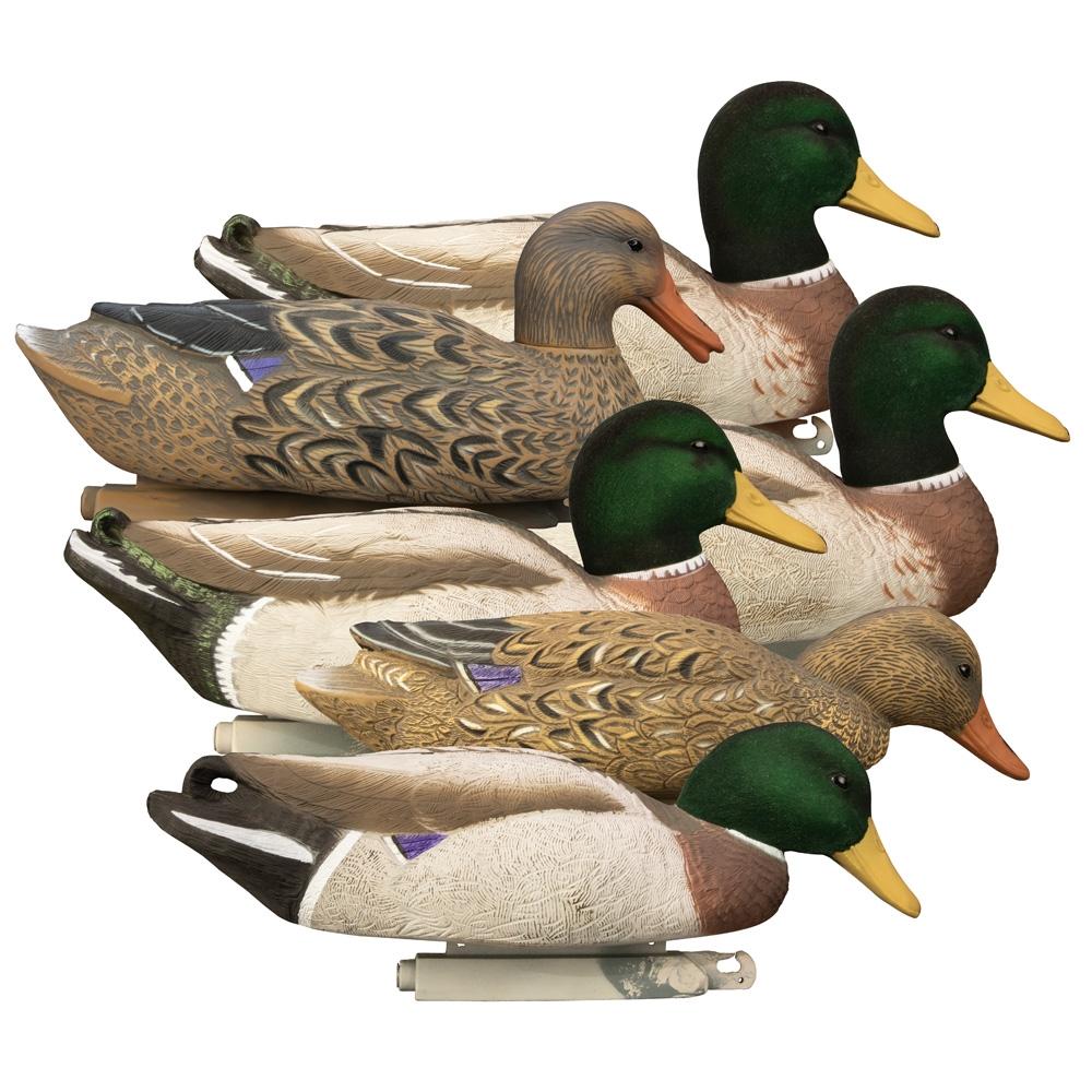 Higdon Magnum Mallard Flocked Head Floating Duck Decoys 6pk
